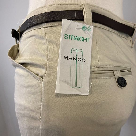 MANGO Straight Beige Pants NWT‎ - Picture 9 of 11